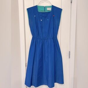 Leslie Fay II Vintage Geometric Blue Dress